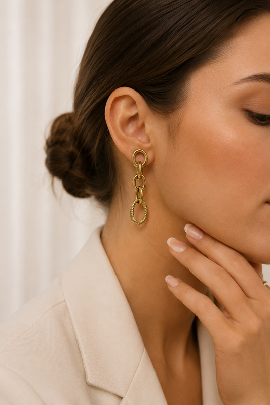 Gold Chain Drop Earrings