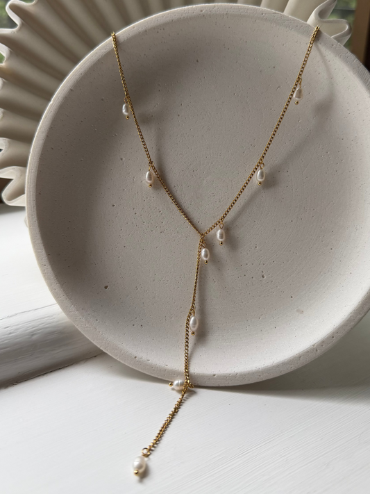 Pearl Drop Layered Necklace