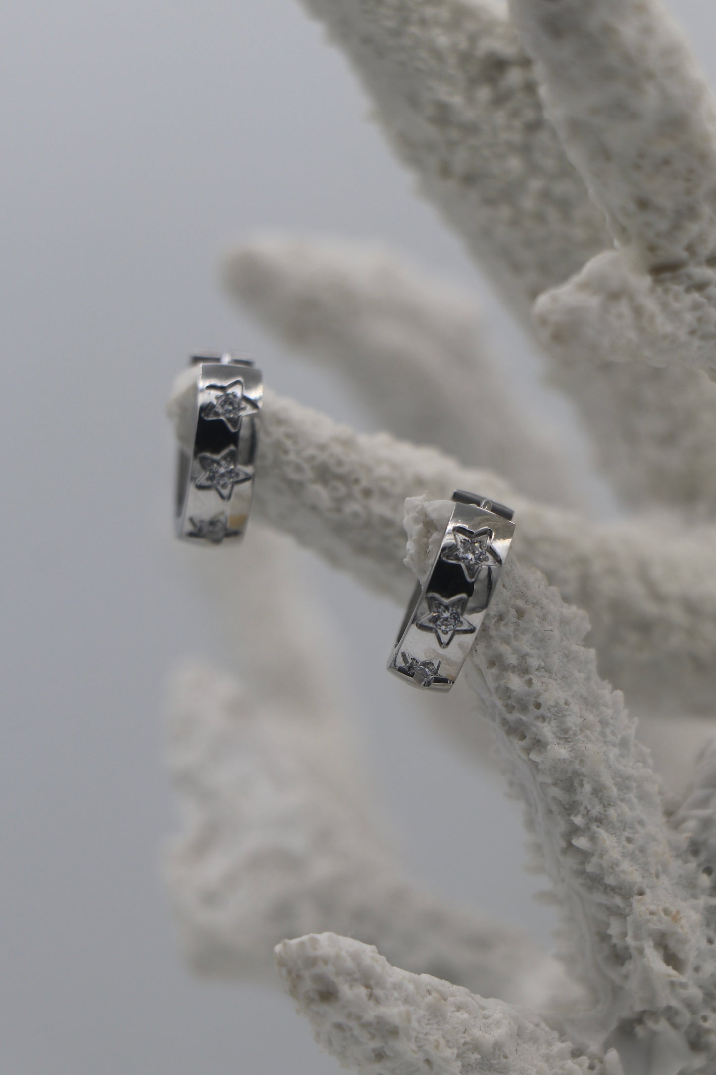 Silver Star Hoop Earrings